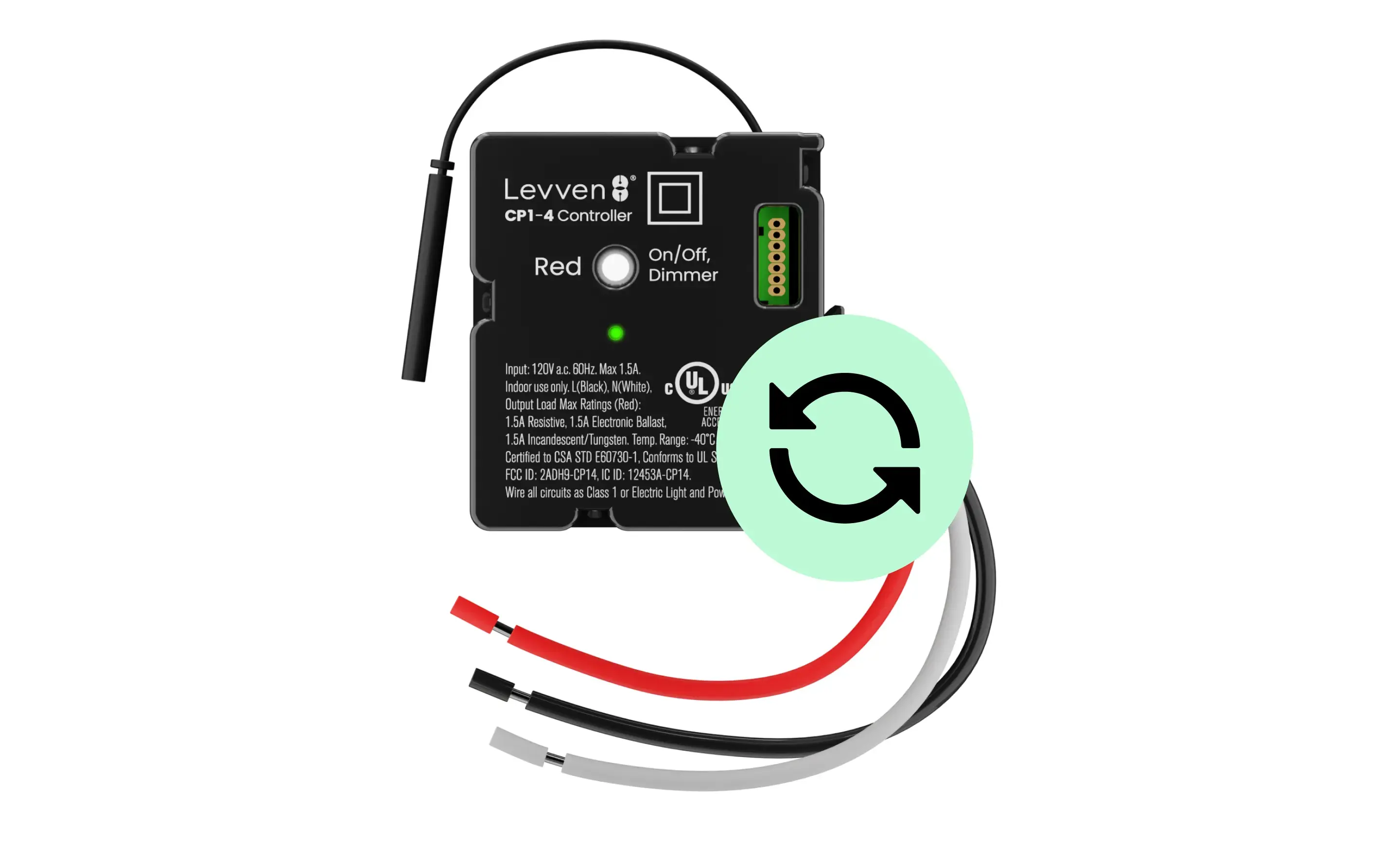 Lavca CONTROLLER LVC-1通電のみ(G36) Levven 1.5A On/Off and Dimmer Power Controller, CP1-4D